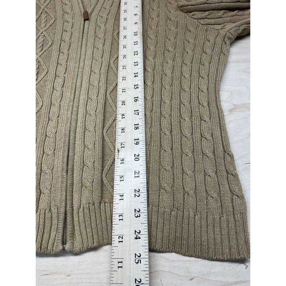 Liz Claiborne Sweater Womens Large tan- brown Zip Up Cardigan Liz Sport Cotton - Picture 6 of 12